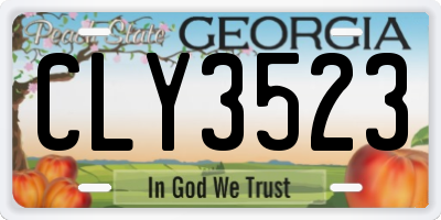 GA license plate CLY3523