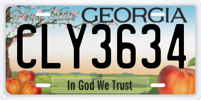 GA license plate CLY3634