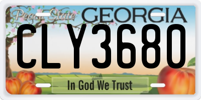 GA license plate CLY3680