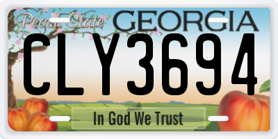 GA license plate CLY3694