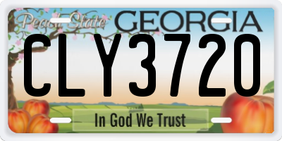 GA license plate CLY3720