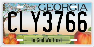 GA license plate CLY3766