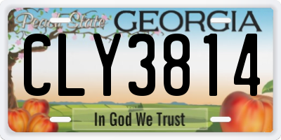 GA license plate CLY3814