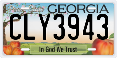 GA license plate CLY3943