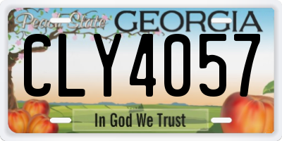 GA license plate CLY4057