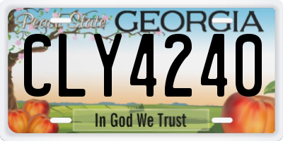 GA license plate CLY4240