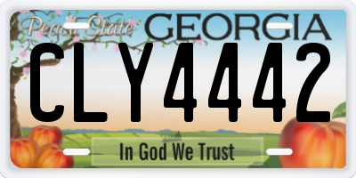 GA license plate CLY4442