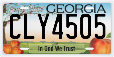 GA license plate CLY4505