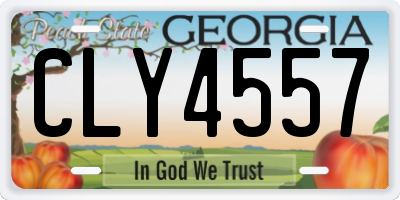 GA license plate CLY4557