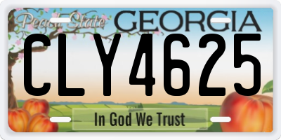 GA license plate CLY4625