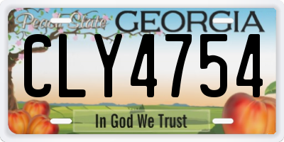 GA license plate CLY4754