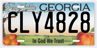 GA license plate CLY4828