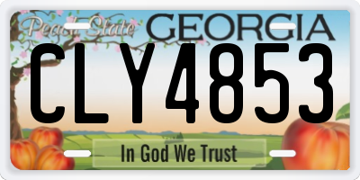 GA license plate CLY4853