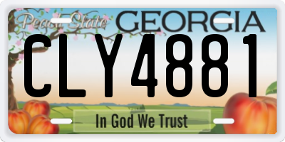 GA license plate CLY4881