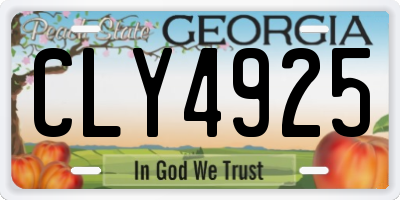GA license plate CLY4925