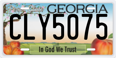 GA license plate CLY5075