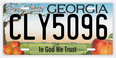 GA license plate CLY5096