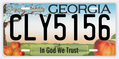 GA license plate CLY5156