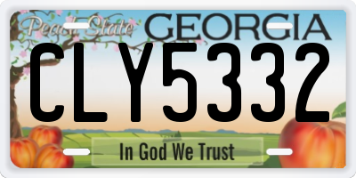 GA license plate CLY5332
