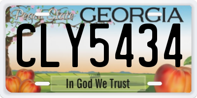 GA license plate CLY5434