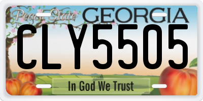 GA license plate CLY5505