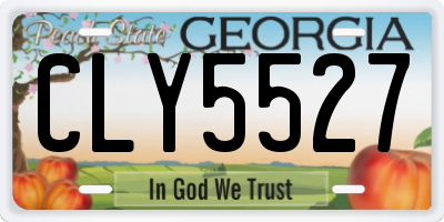 GA license plate CLY5527