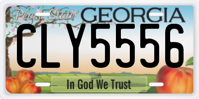 GA license plate CLY5556
