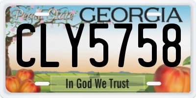 GA license plate CLY5758