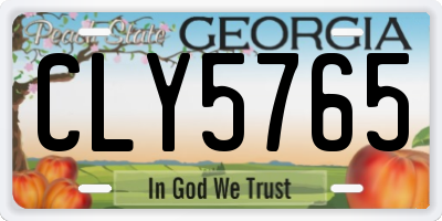 GA license plate CLY5765