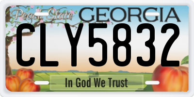 GA license plate CLY5832