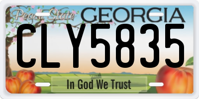 GA license plate CLY5835