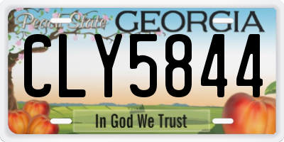 GA license plate CLY5844