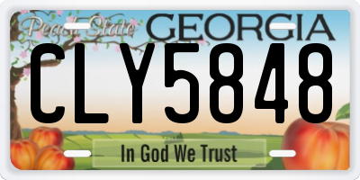 GA license plate CLY5848