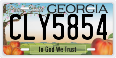 GA license plate CLY5854
