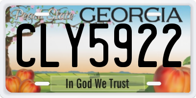 GA license plate CLY5922