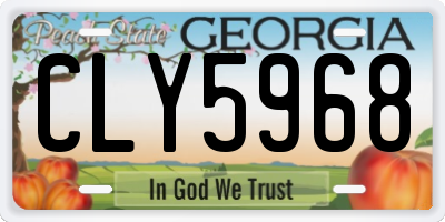 GA license plate CLY5968