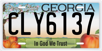 GA license plate CLY6137