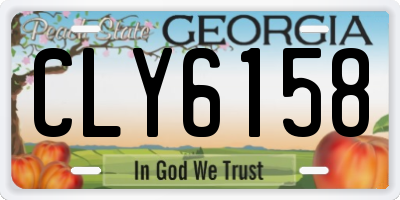 GA license plate CLY6158