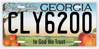 GA license plate CLY6200