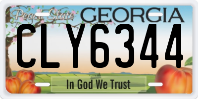 GA license plate CLY6344