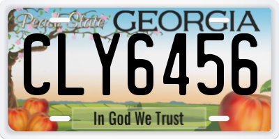 GA license plate CLY6456