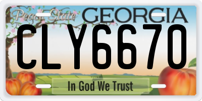 GA license plate CLY6670
