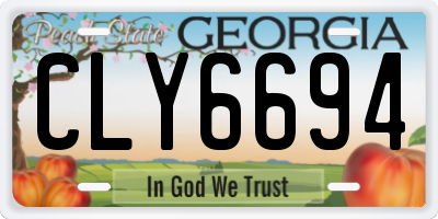 GA license plate CLY6694