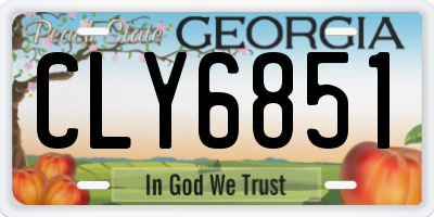 GA license plate CLY6851
