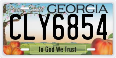 GA license plate CLY6854