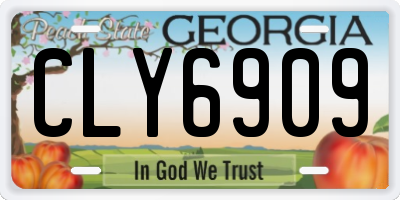 GA license plate CLY6909