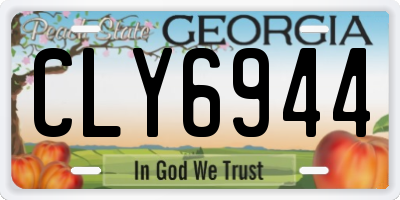 GA license plate CLY6944