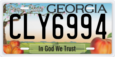 GA license plate CLY6994