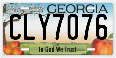 GA license plate CLY7076