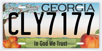 GA license plate CLY7177